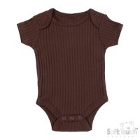 BS4600-CH: Chocolate Ribbed Bodysuit (0-3 Months)